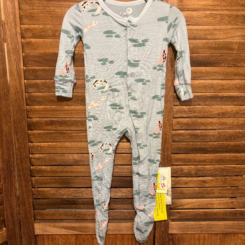 Kickee Pants Kids Long Sleeve Snap Footie Pajama Jade Koi Pond